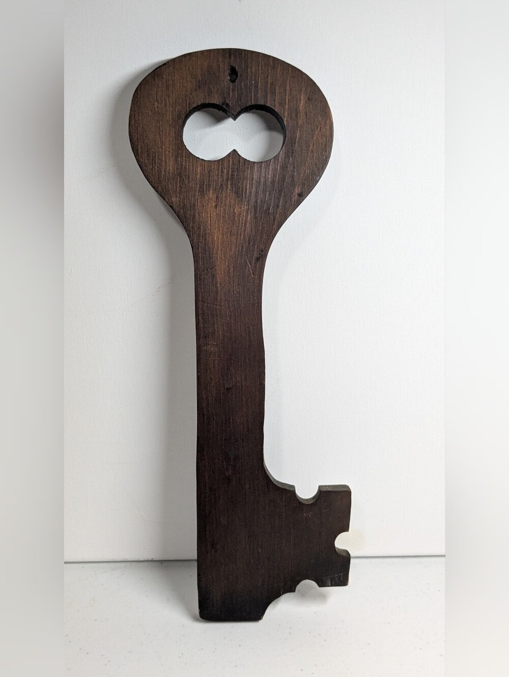 Rustic Dark Brown Wooden Key Wall Decor - Home Accent